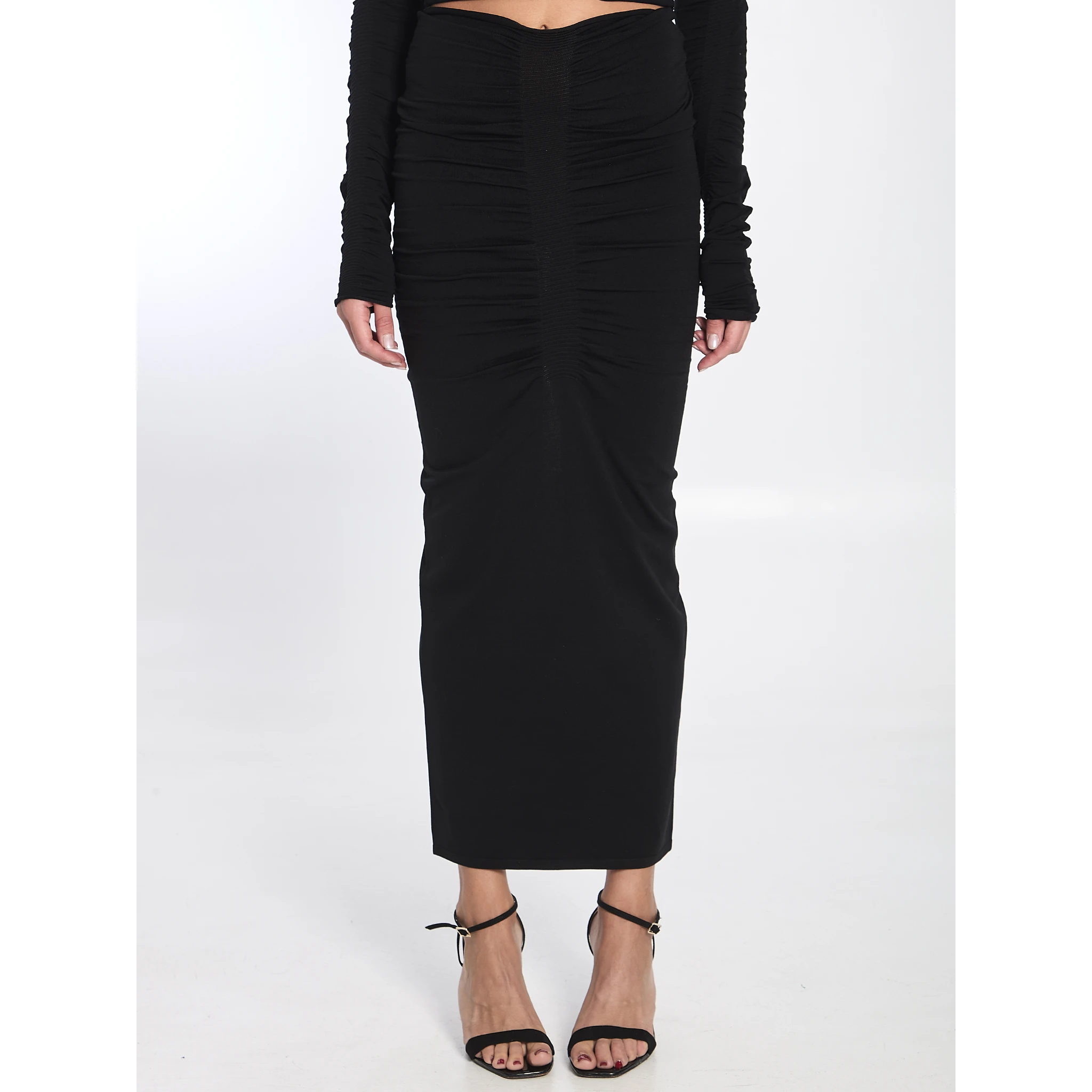 Ruched long skirt
