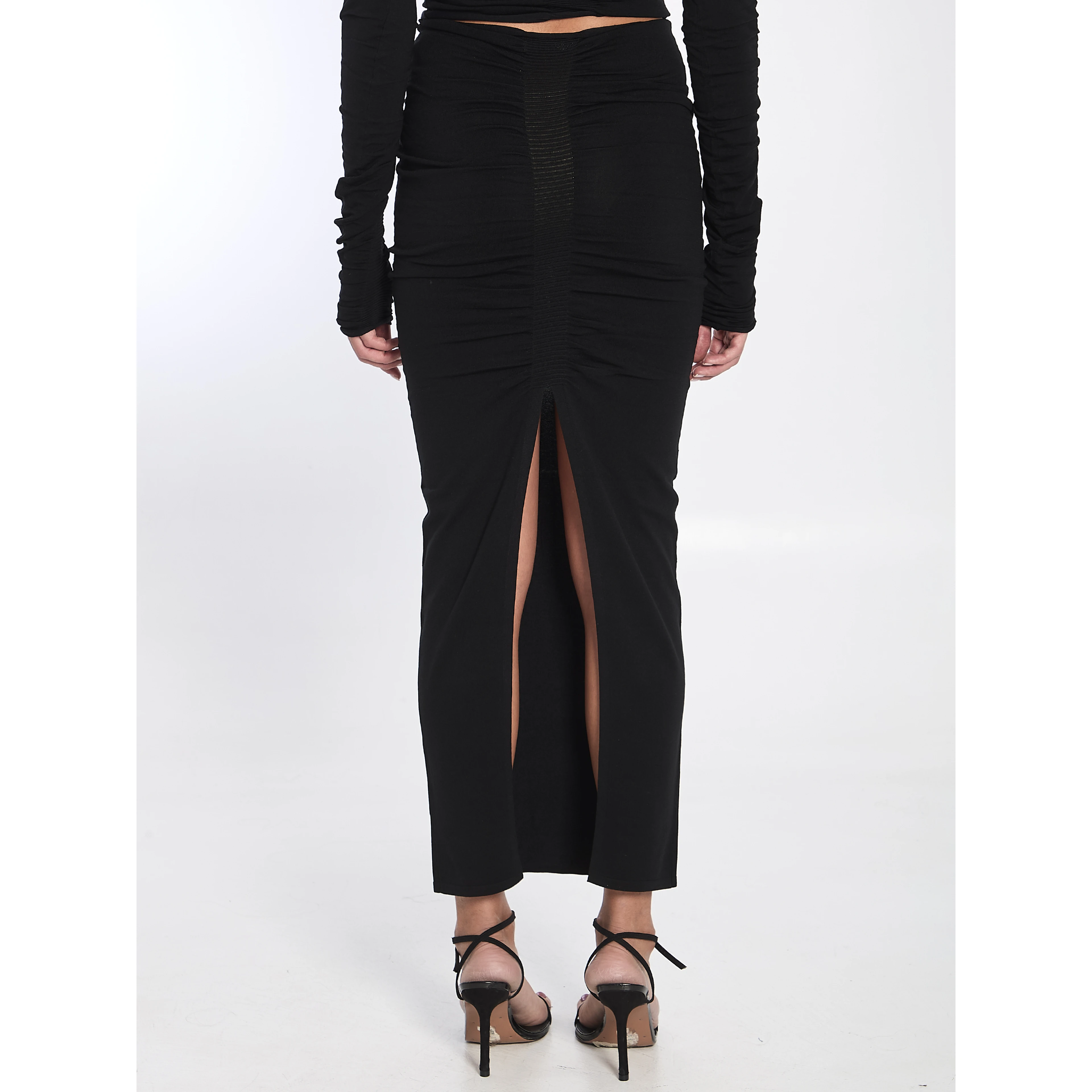 Ruched long skirt