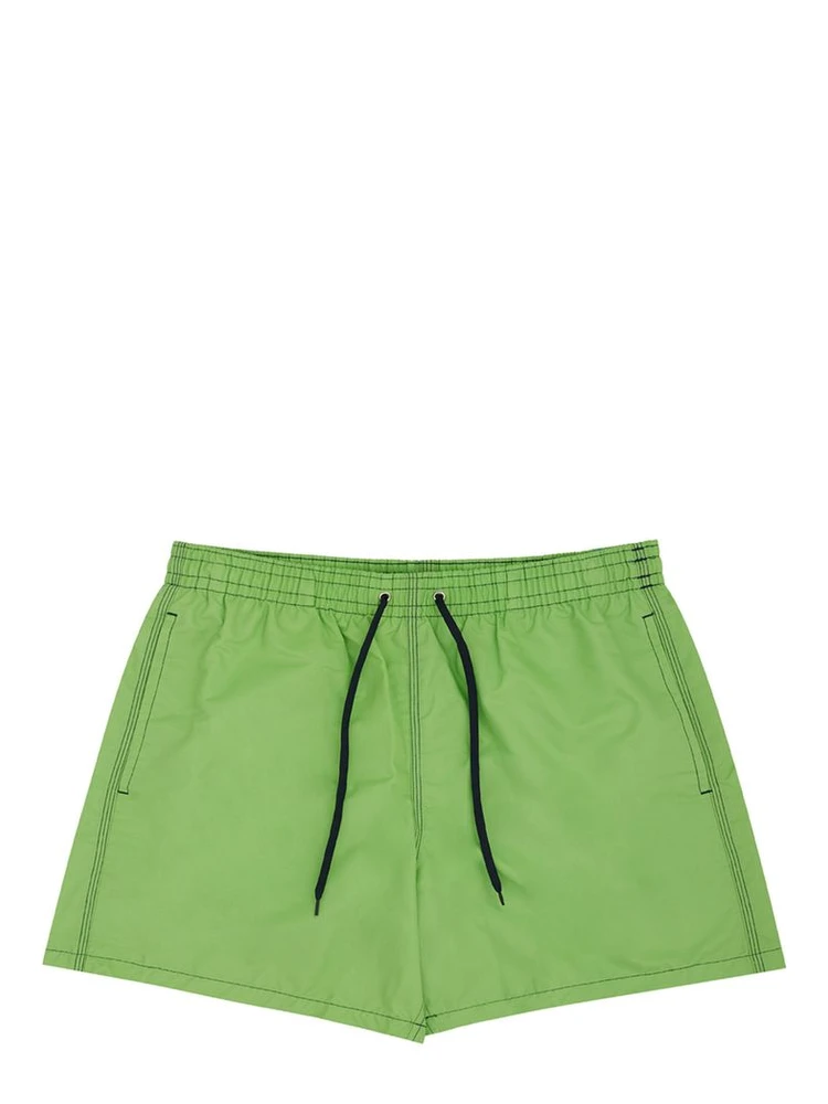 Green Polyester Swim Shorts