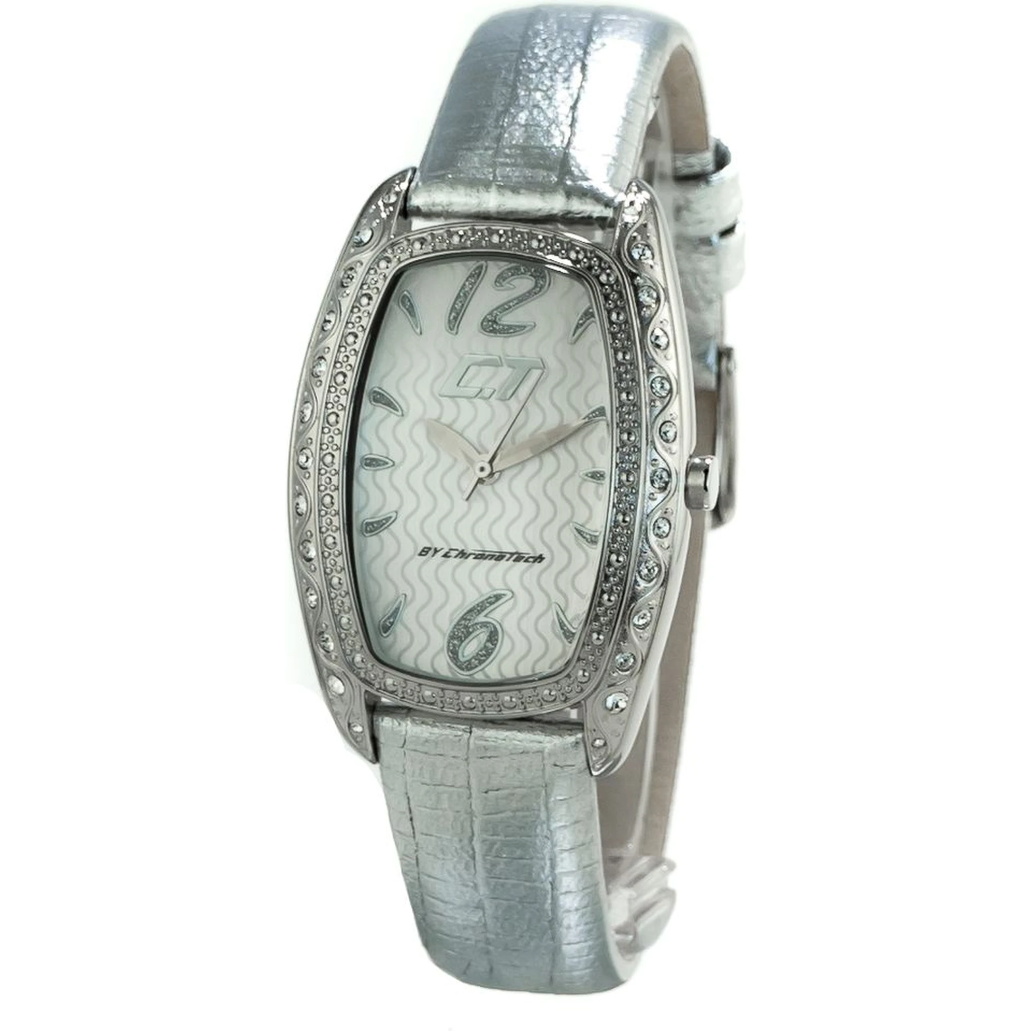 Silver Leather Dress Watch