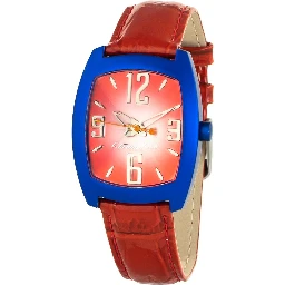 Red Leather Dress Watch