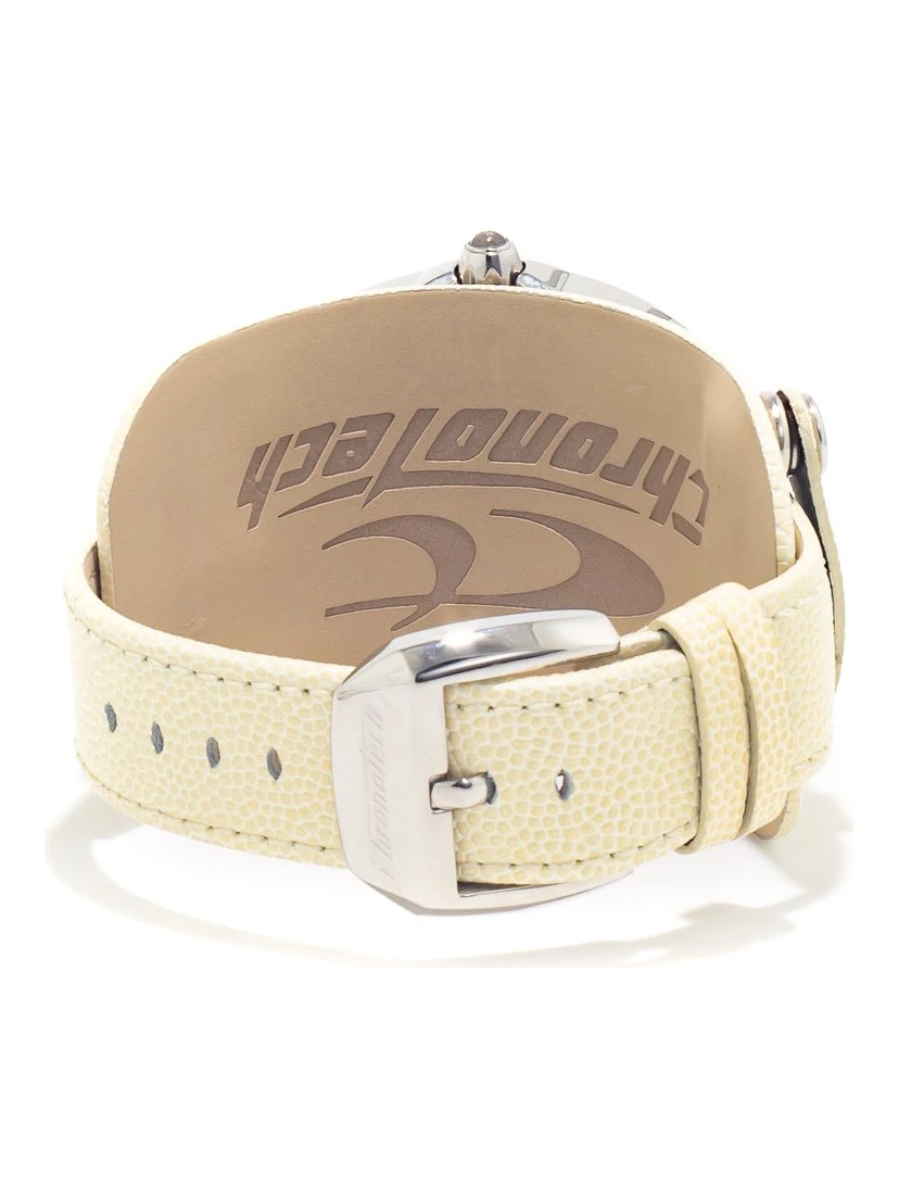 Beige Leather Dress Watch