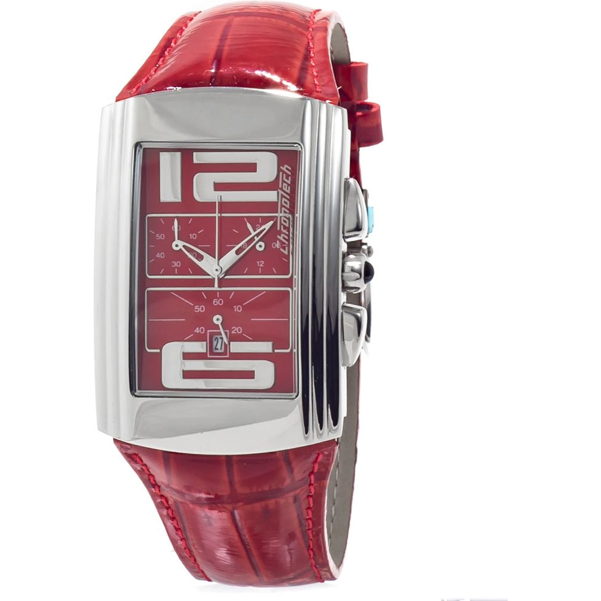Red Leather Dress Watch