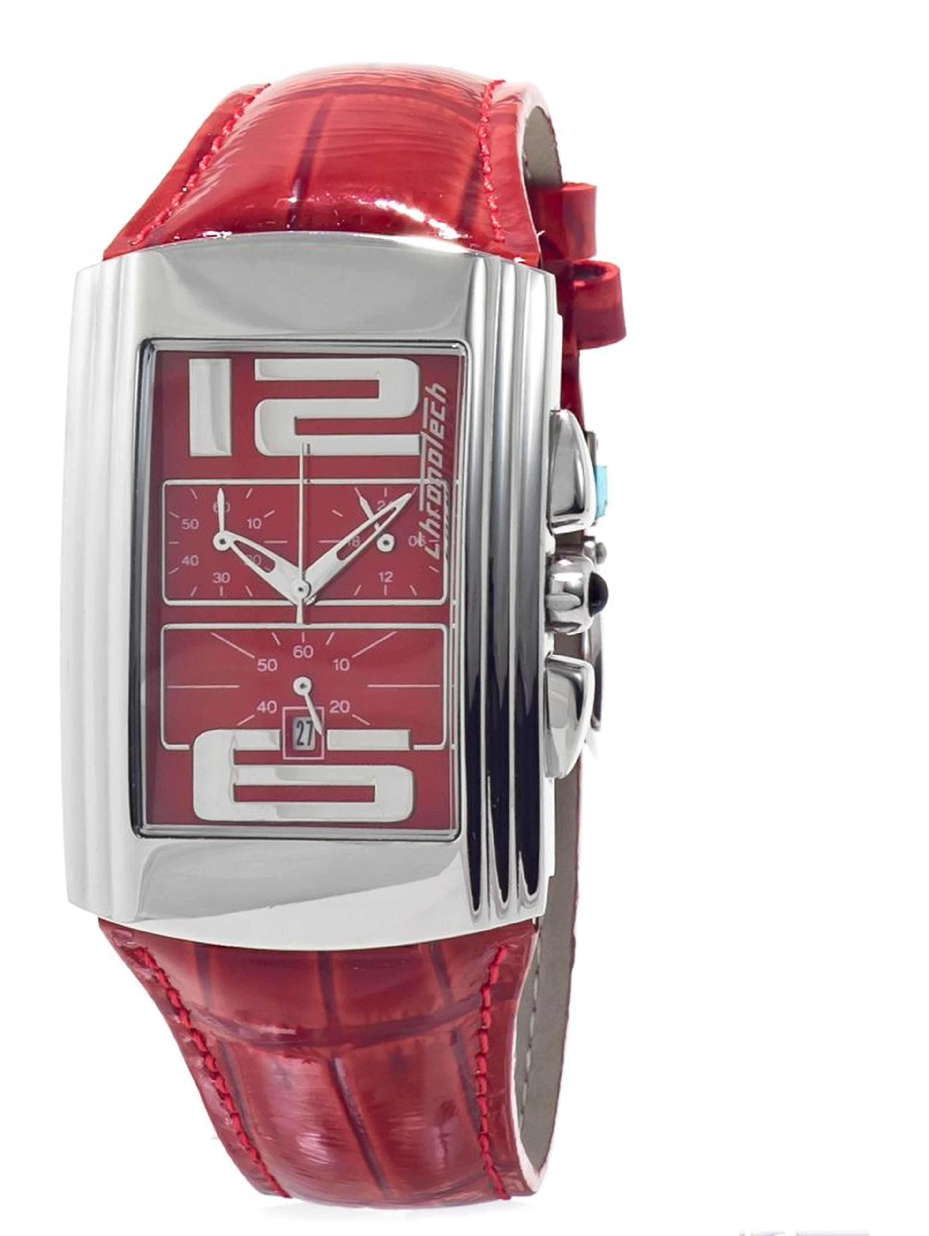 Red Leather Dress Watch