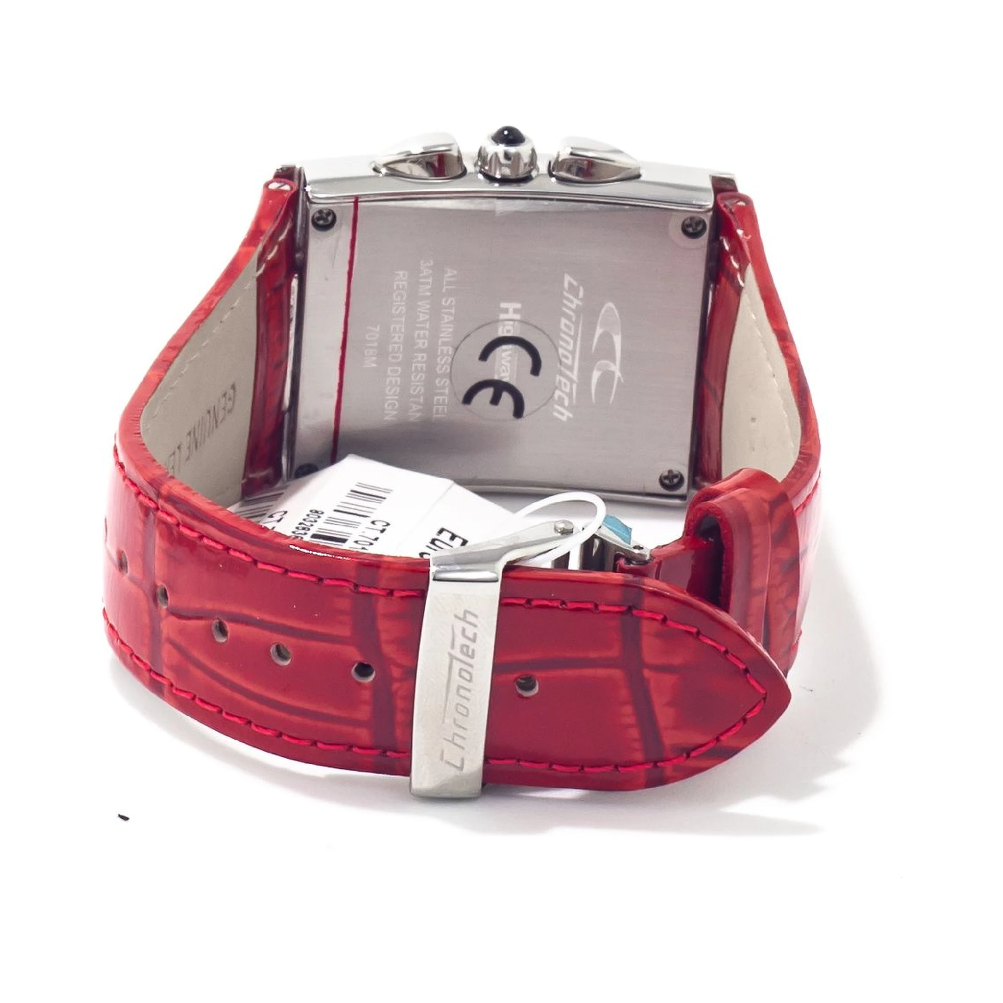 Red Leather Dress Watch