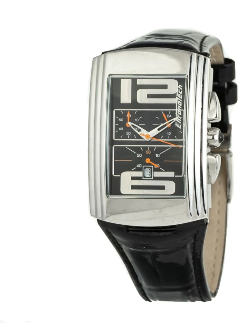 Black Leather Dress Watch