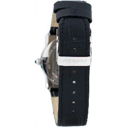 ساعة يد رسمية من الجلد الأسود