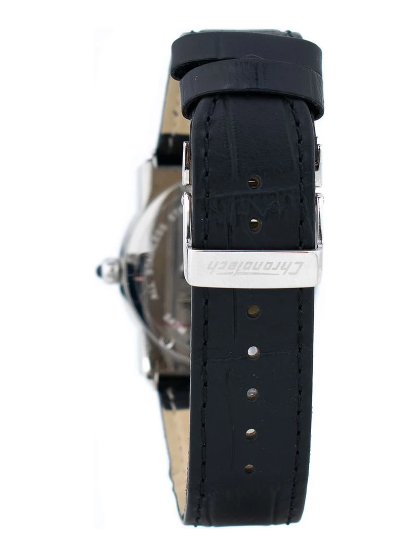 ساعة يد رسمية من الجلد الأسود