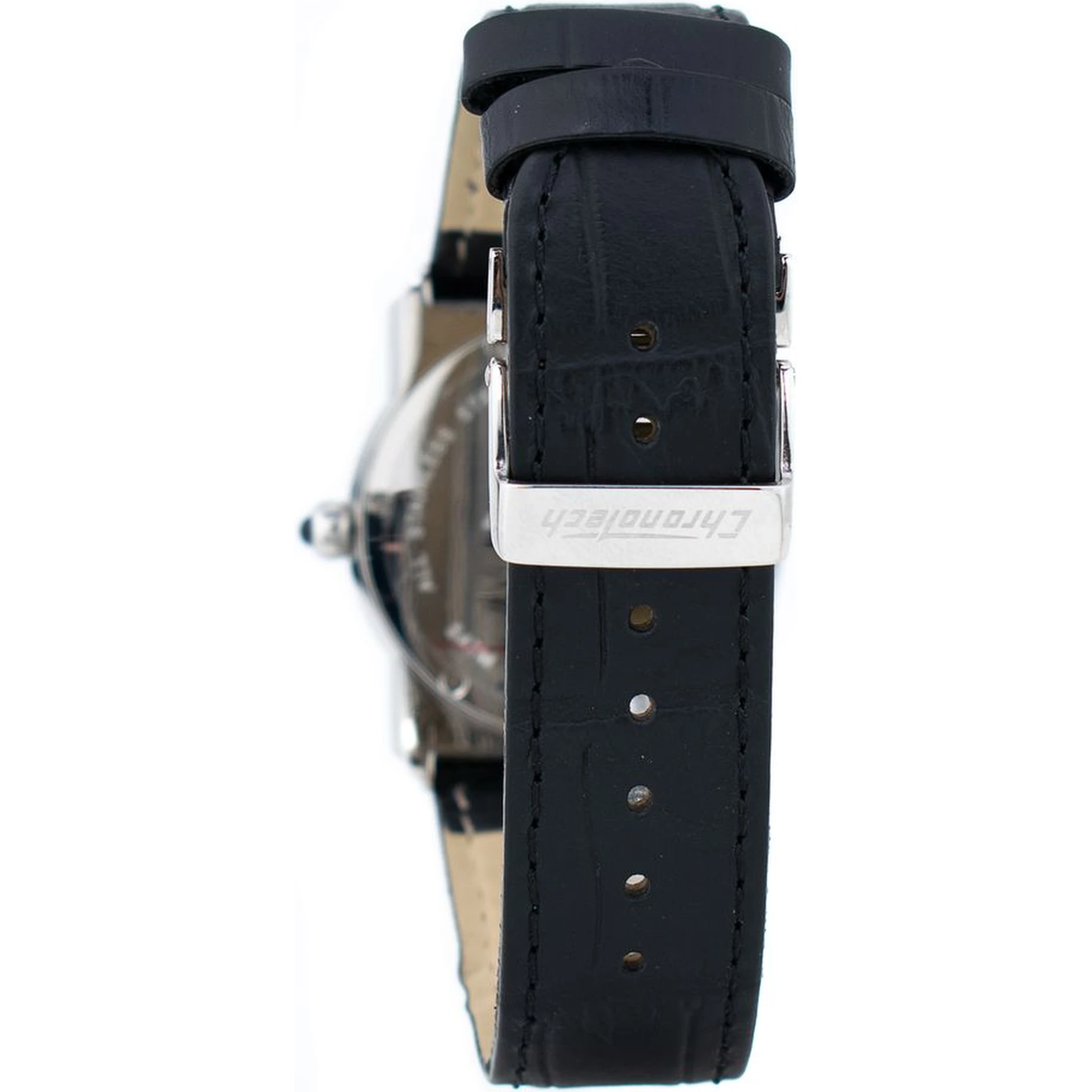 ساعة يد رسمية من الجلد الأسود