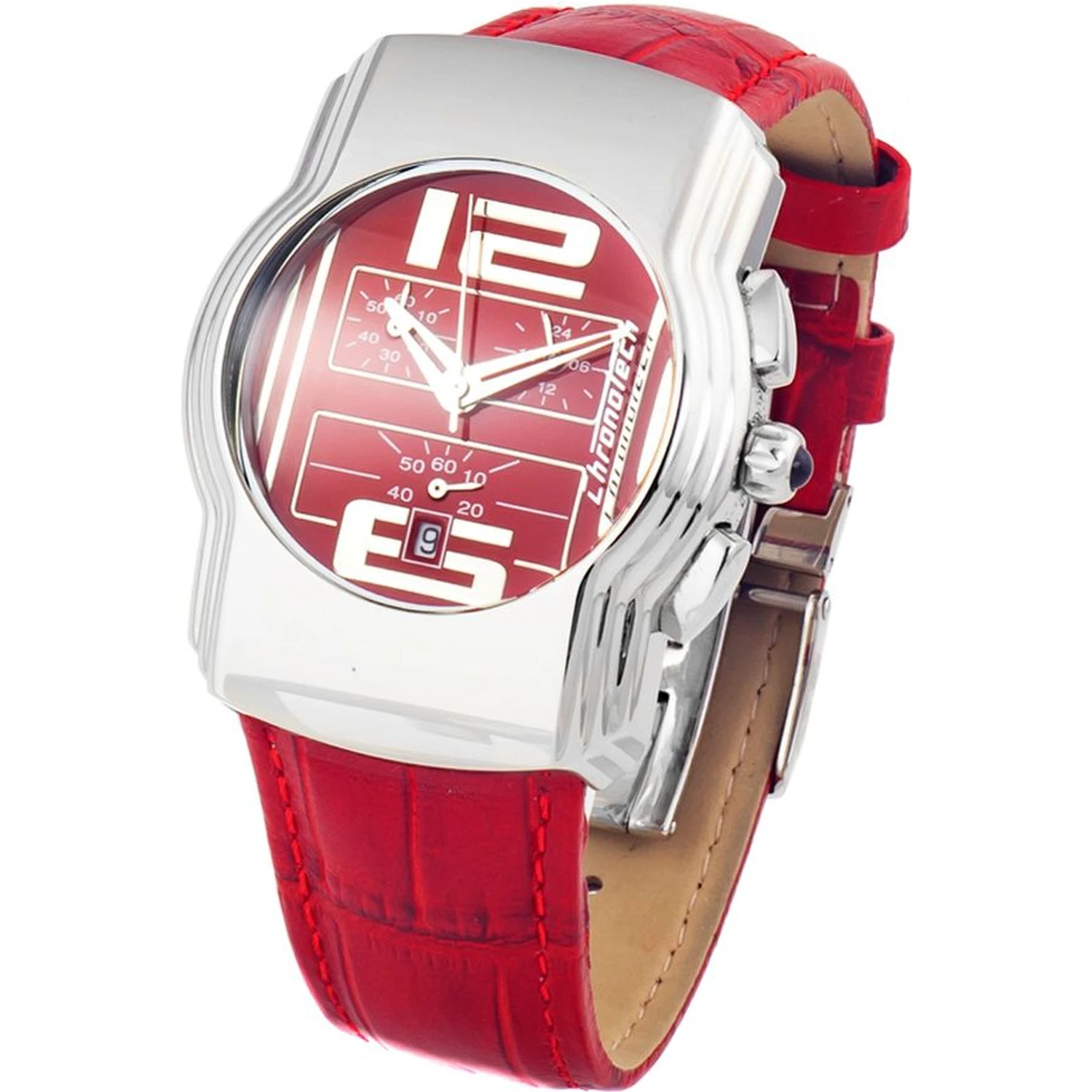 Red Leather Dress Watch