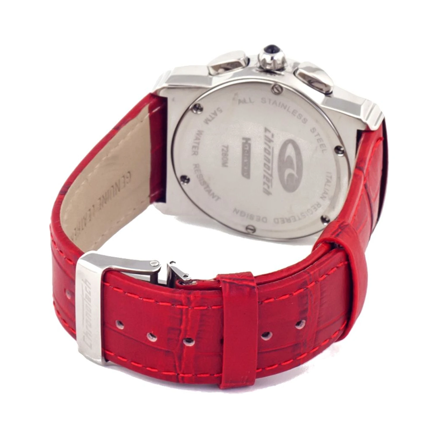 Red Leather Dress Watch
