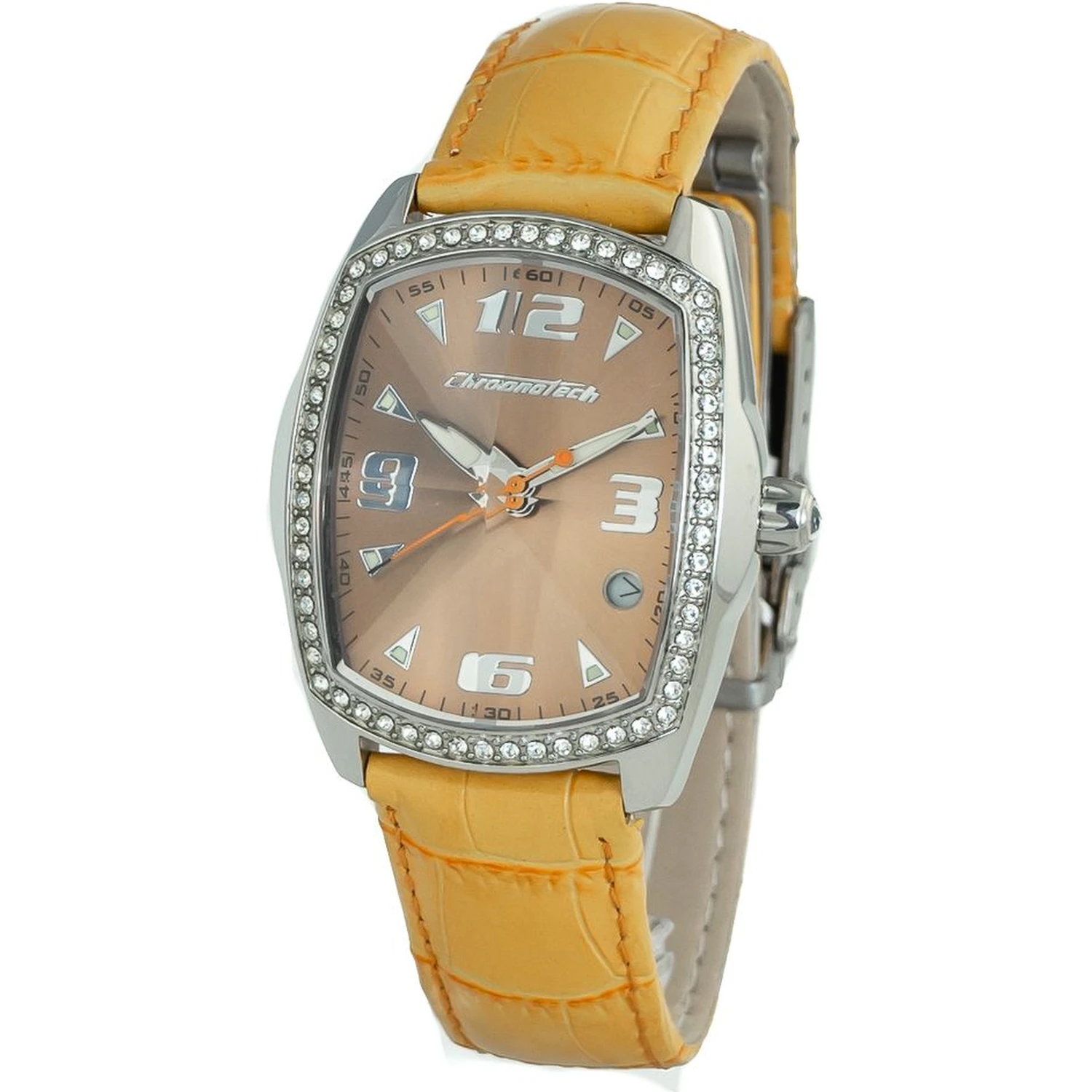 Orange Leather Dress Watch