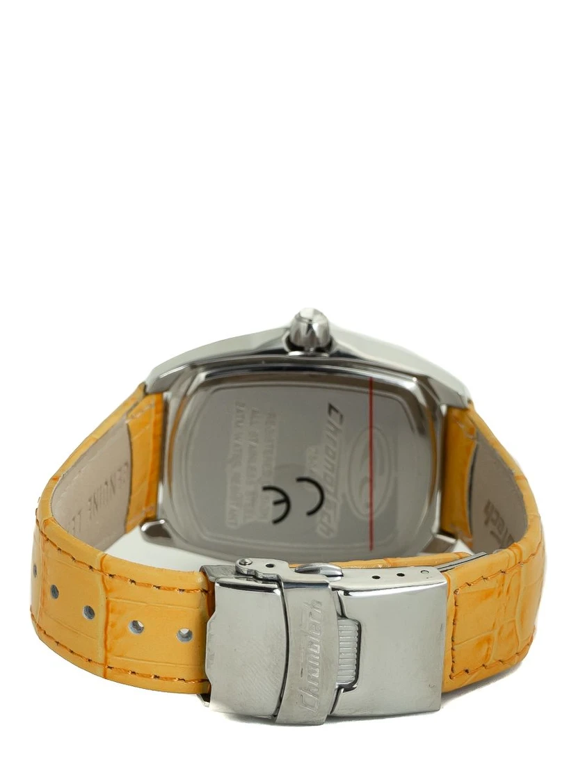 Orange Leather Dress Watch