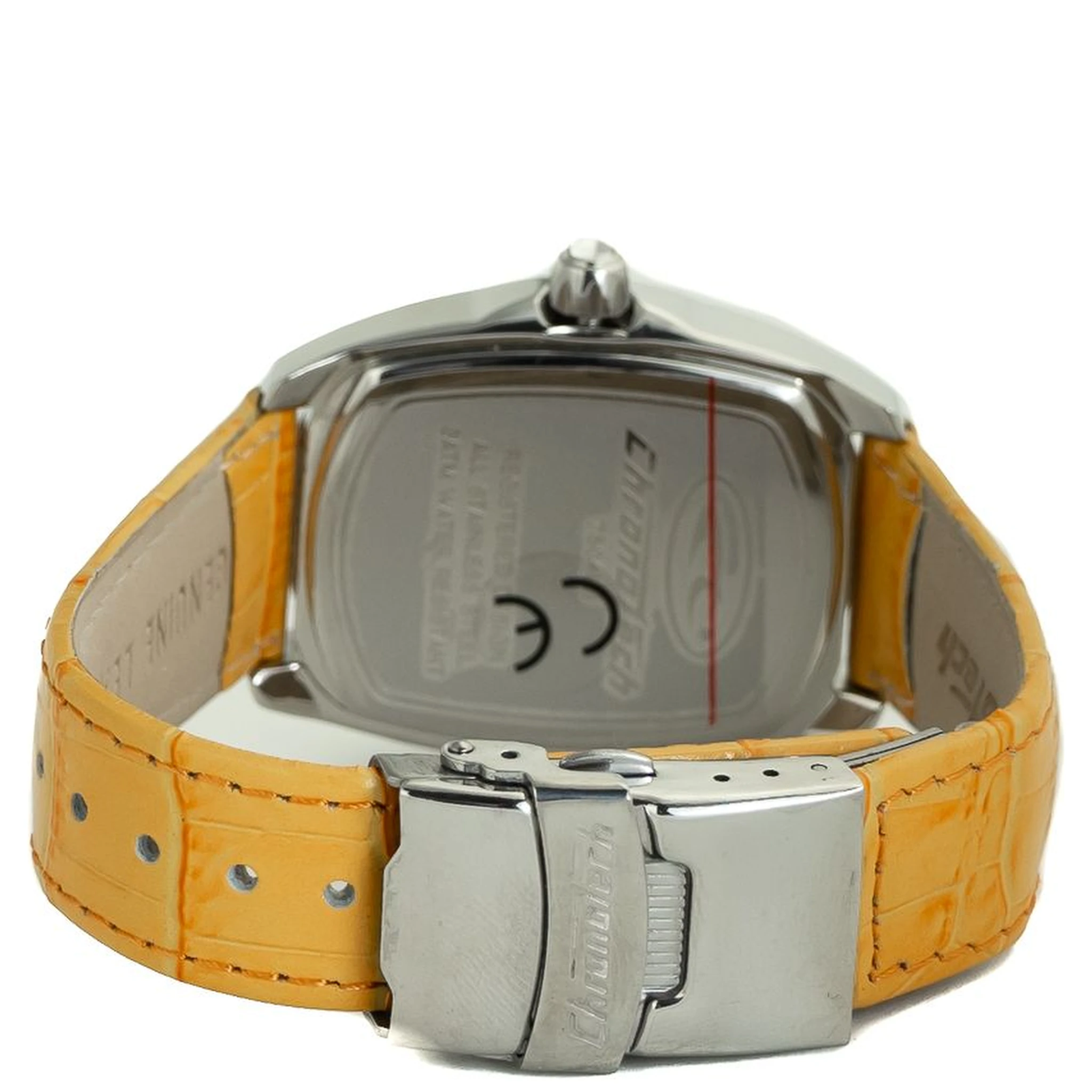 Orange Leather Dress Watch