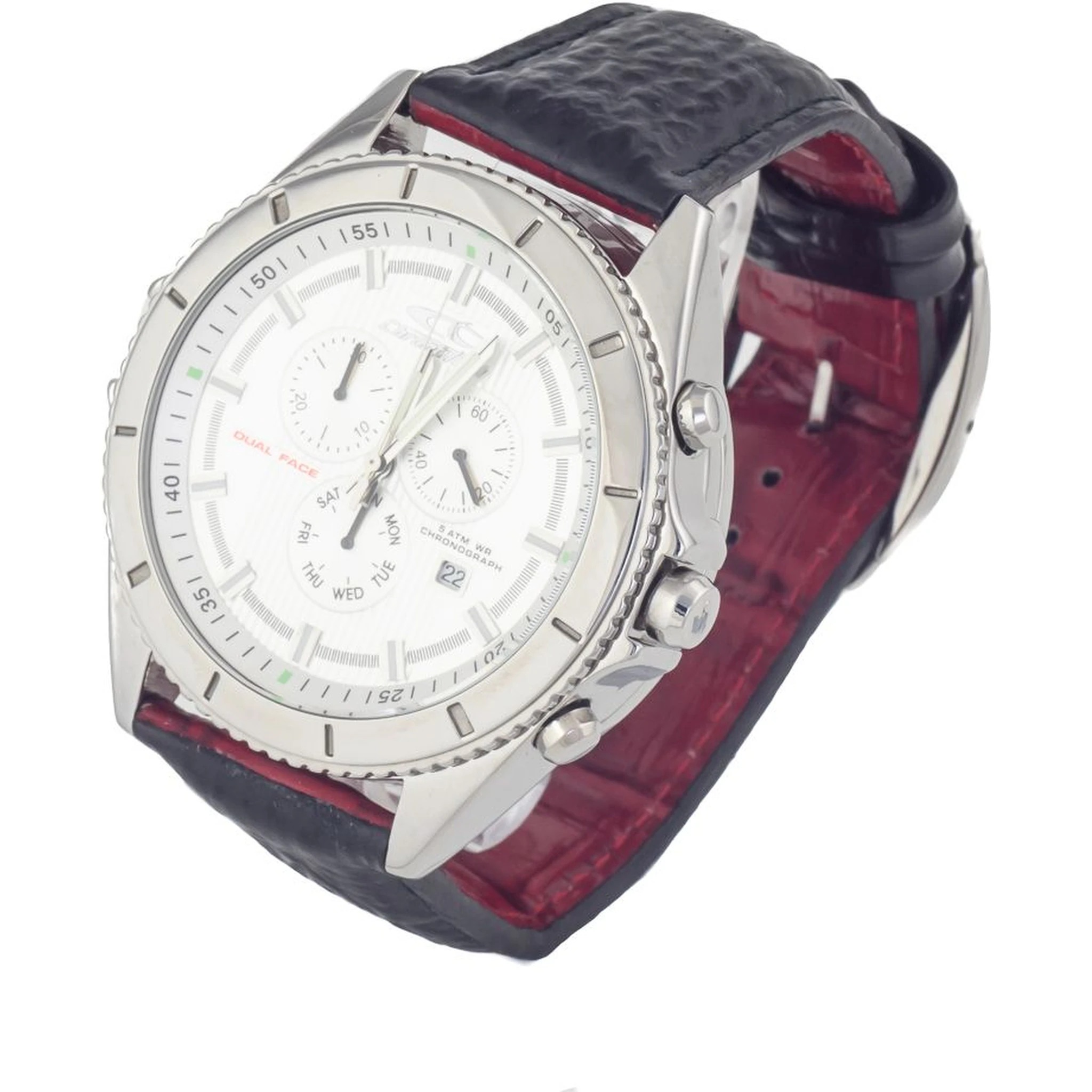 Black Leather Dress Watch