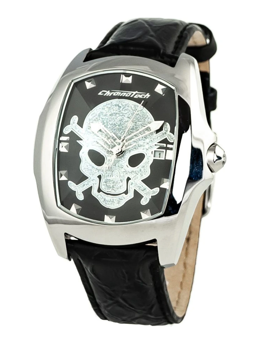 Black Leather Dress Watch