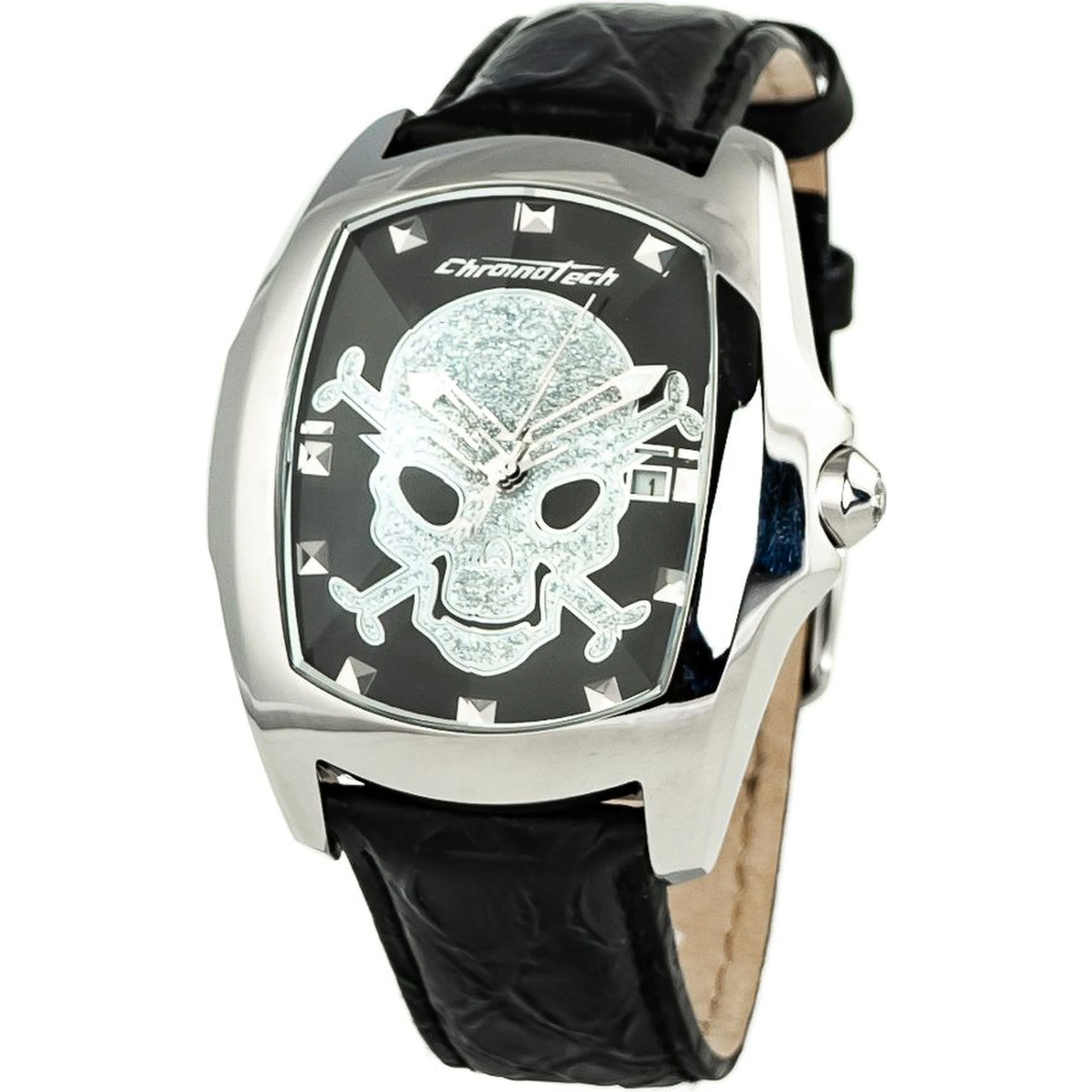 Black Leather Dress Watch