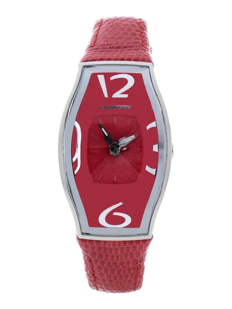 Red Leather Dress Watch