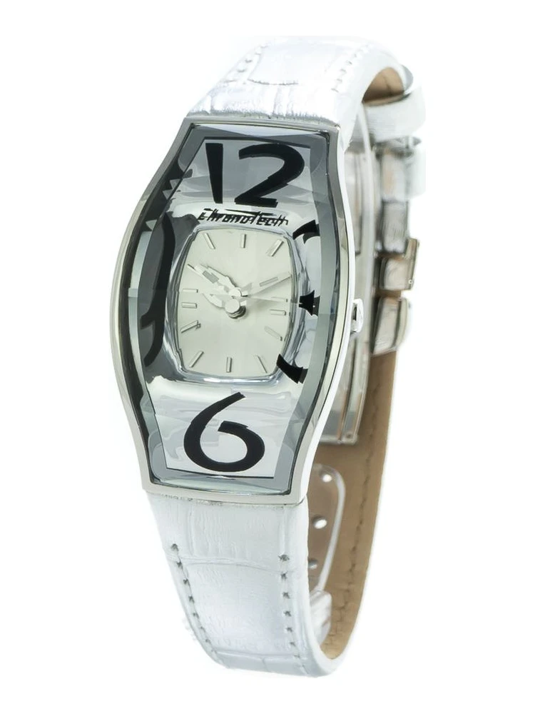 Silver Leather Dress Watch