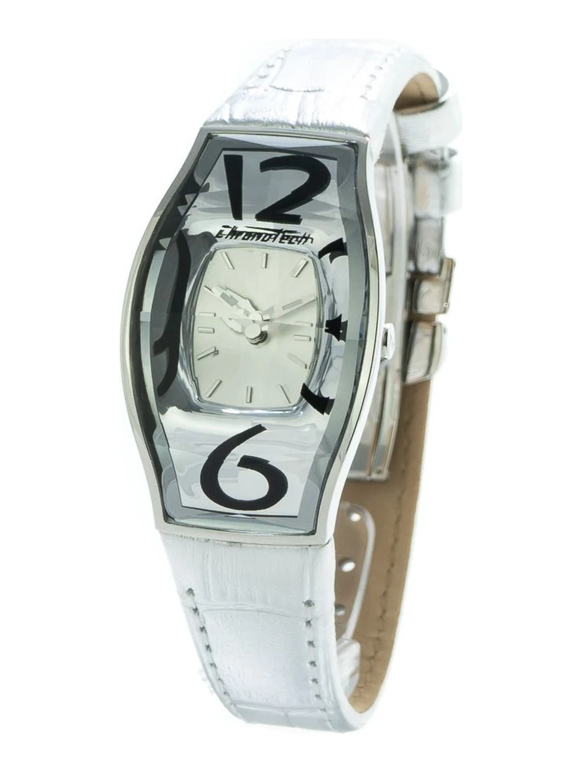 Silver Leather Dress Watch