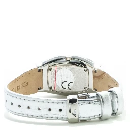 Silver Leather Dress Watch