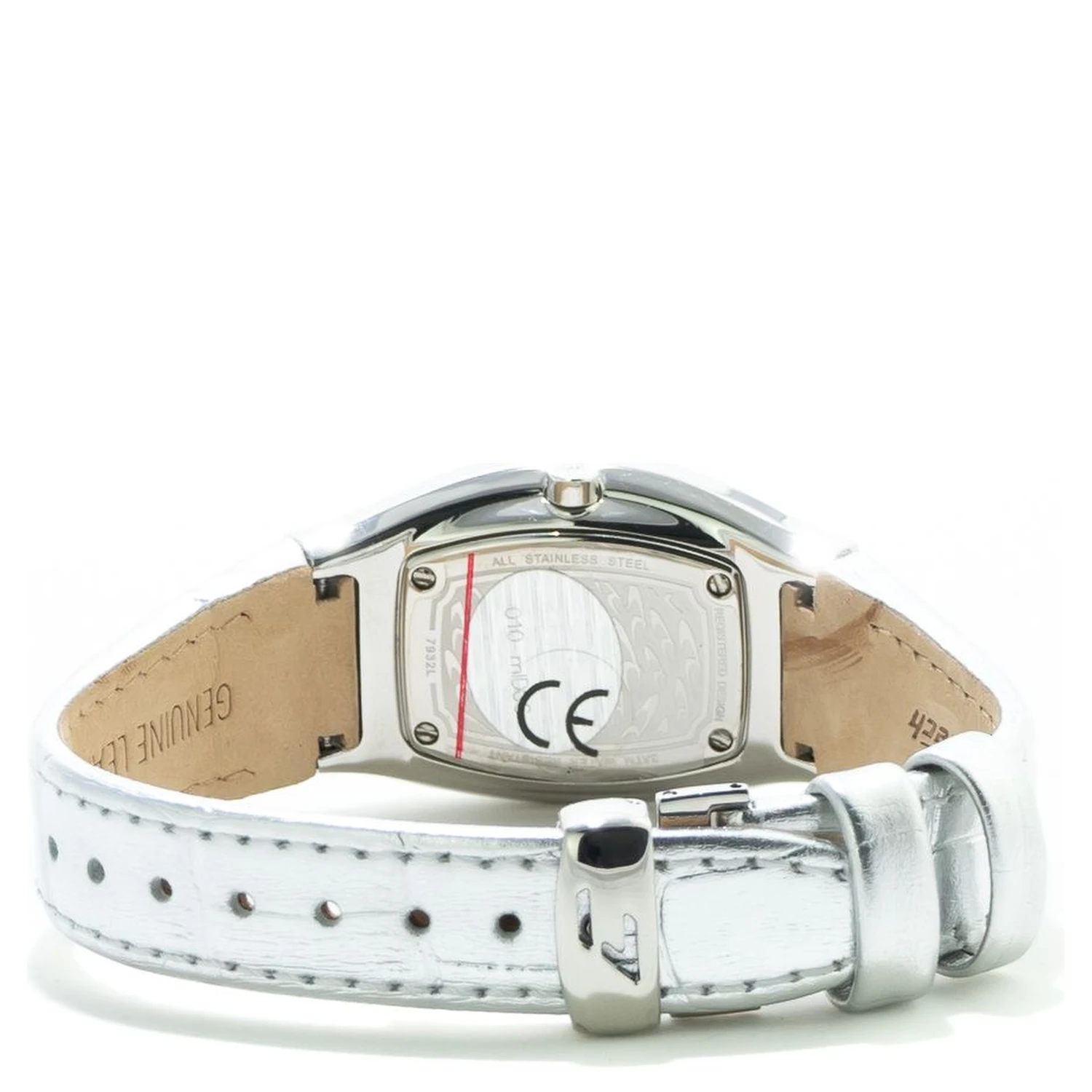 Silver Leather Dress Watch