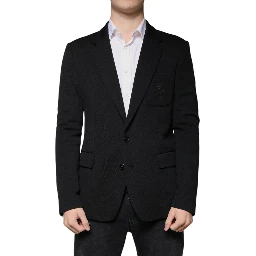 Black Wool Single Breasted Formal Blazer