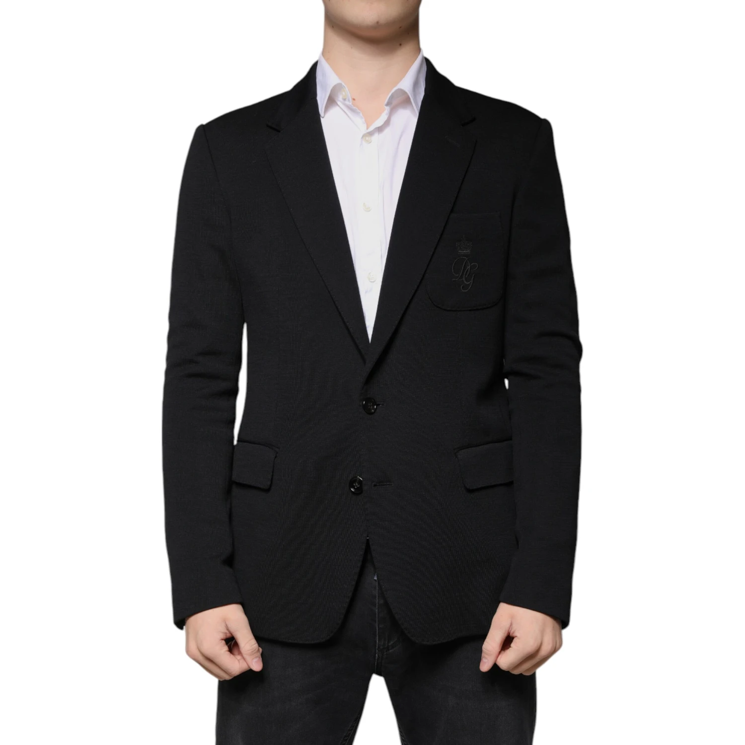 Black Wool Single Breasted Formal Blazer
