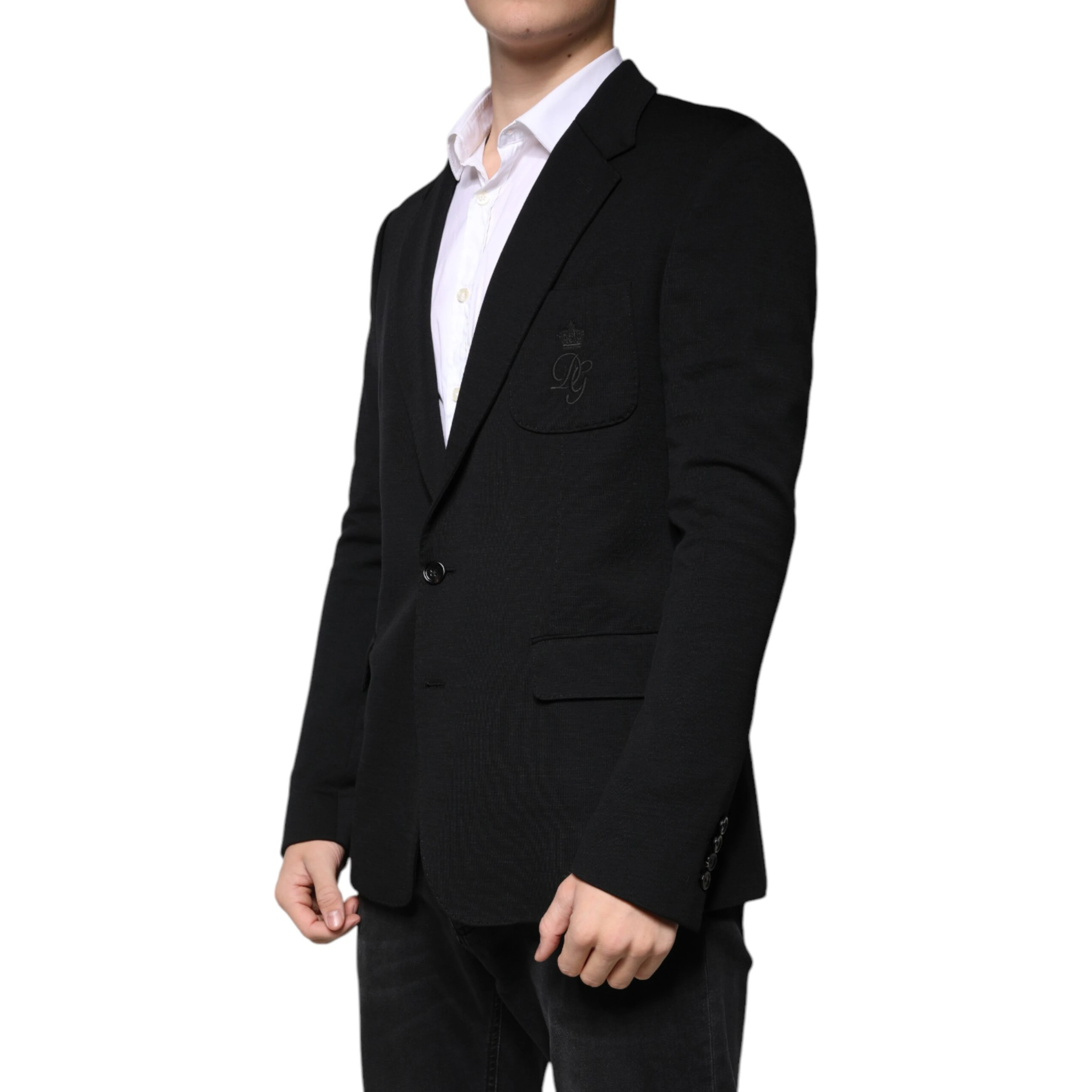 Black Wool Single Breasted Formal Blazer