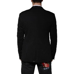 Black Wool Single Breasted Formal Blazer