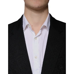Black Wool Single Breasted Formal Blazer