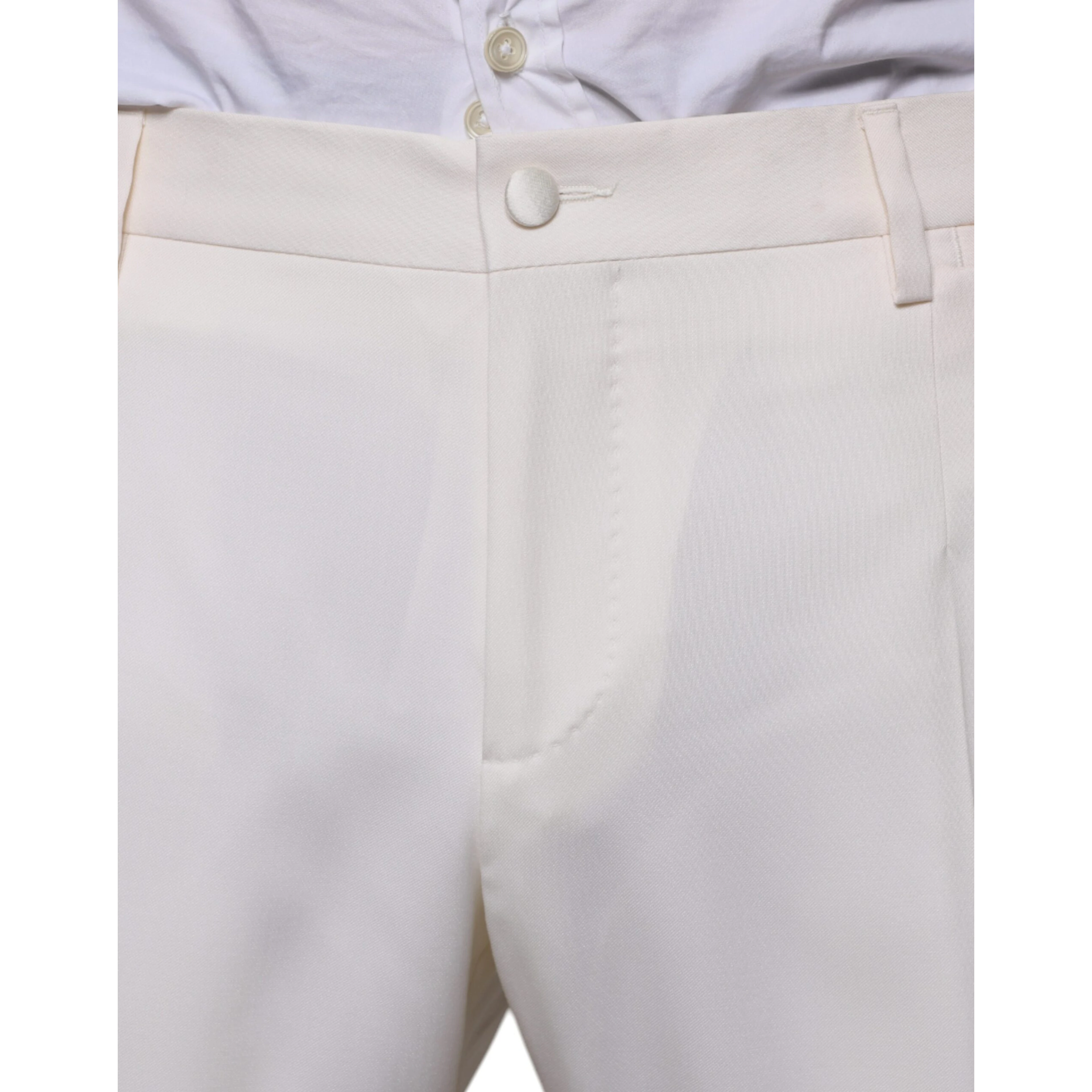 White Wool Silk 3 Piece SlimFit Formal Suit