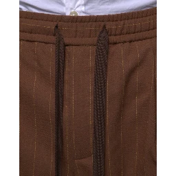 Brown Stripes Skinny Men Dress Pants