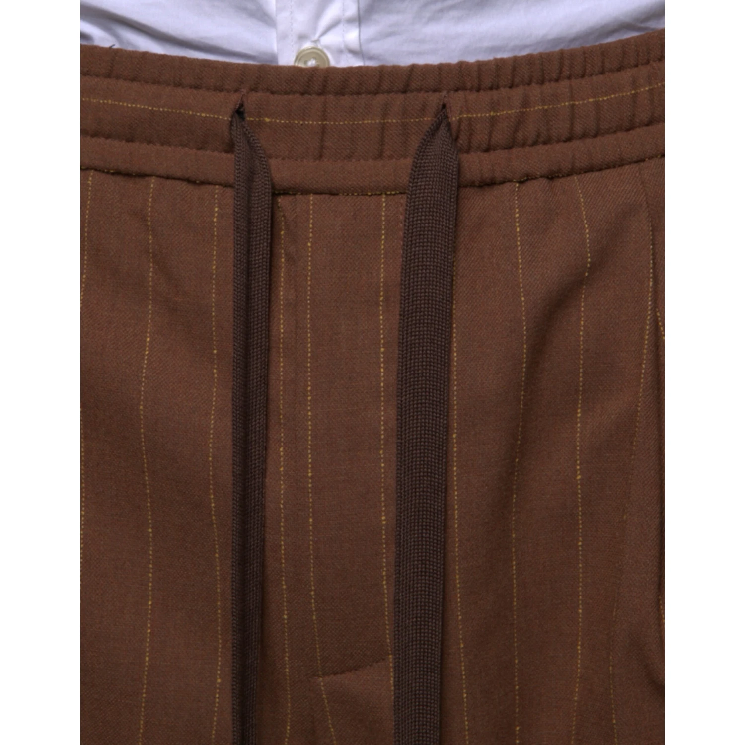 Brown Stripes Skinny Men Dress Pants