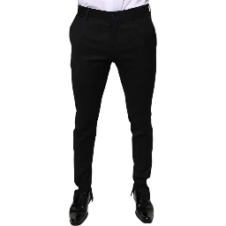 Black Wool Skinny Formal Dress Pants