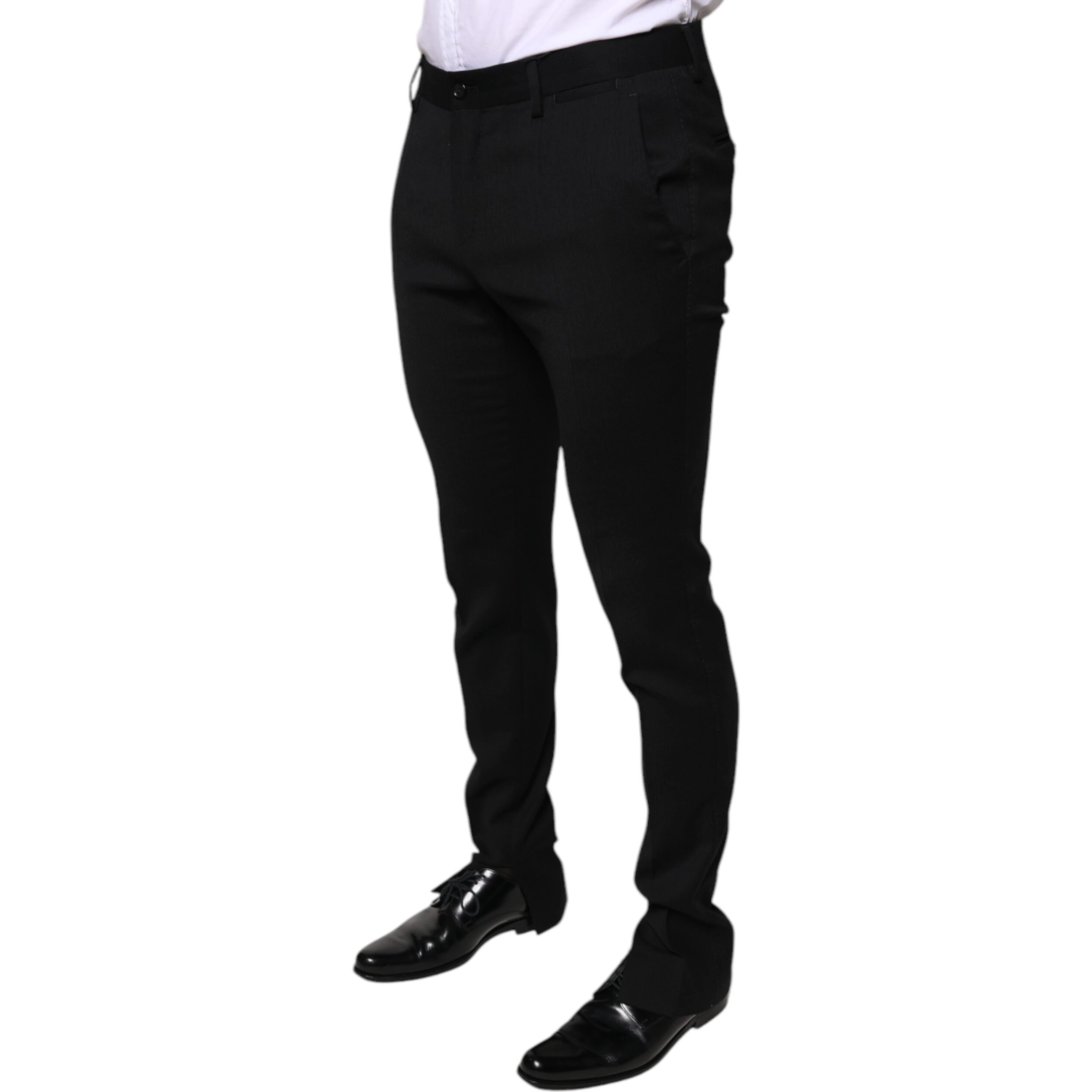 Black Wool Skinny Formal Dress Pants