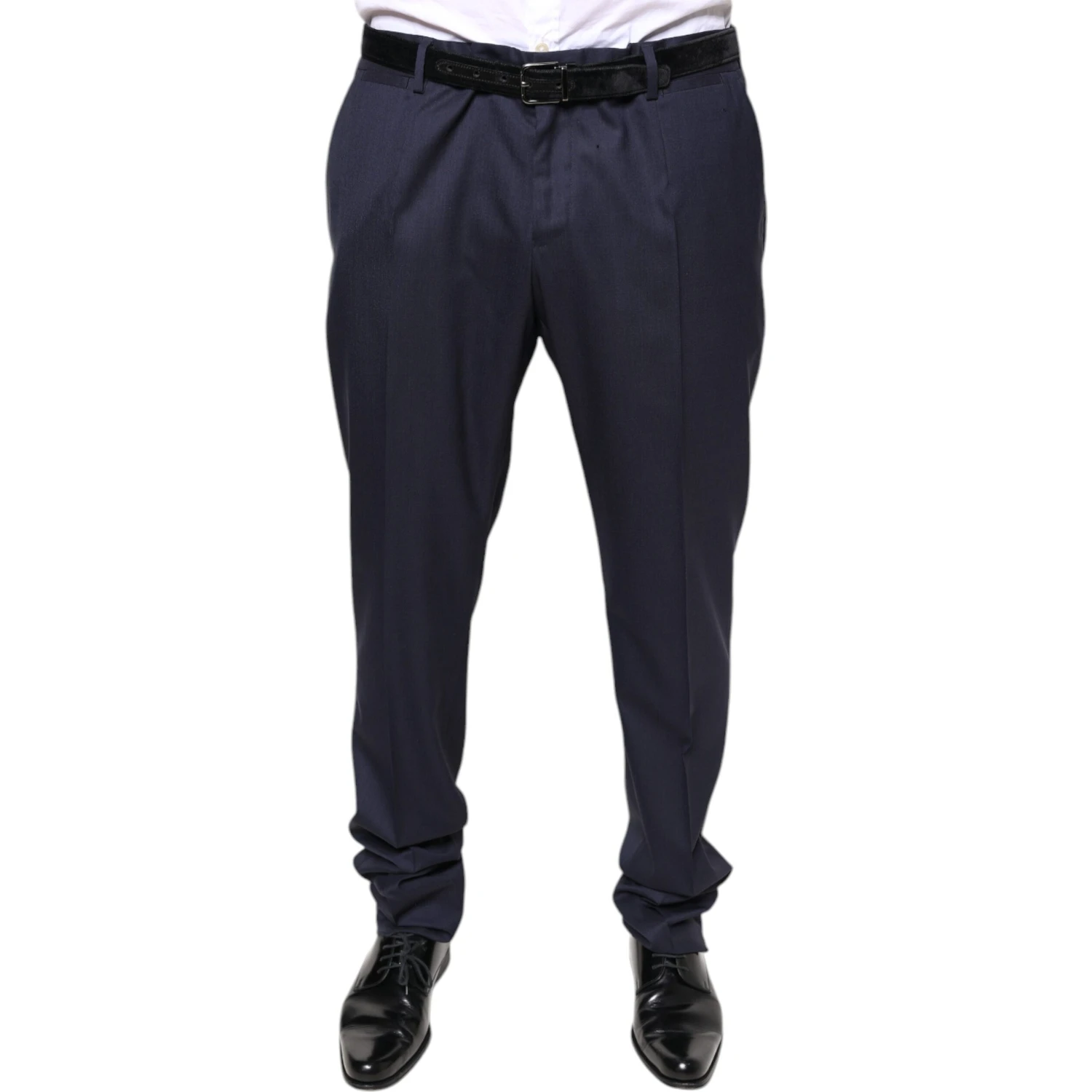 Blue Wool Skinny Formal Dress Pants