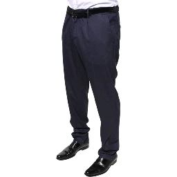 Blue Wool Skinny Formal Dress Pants
