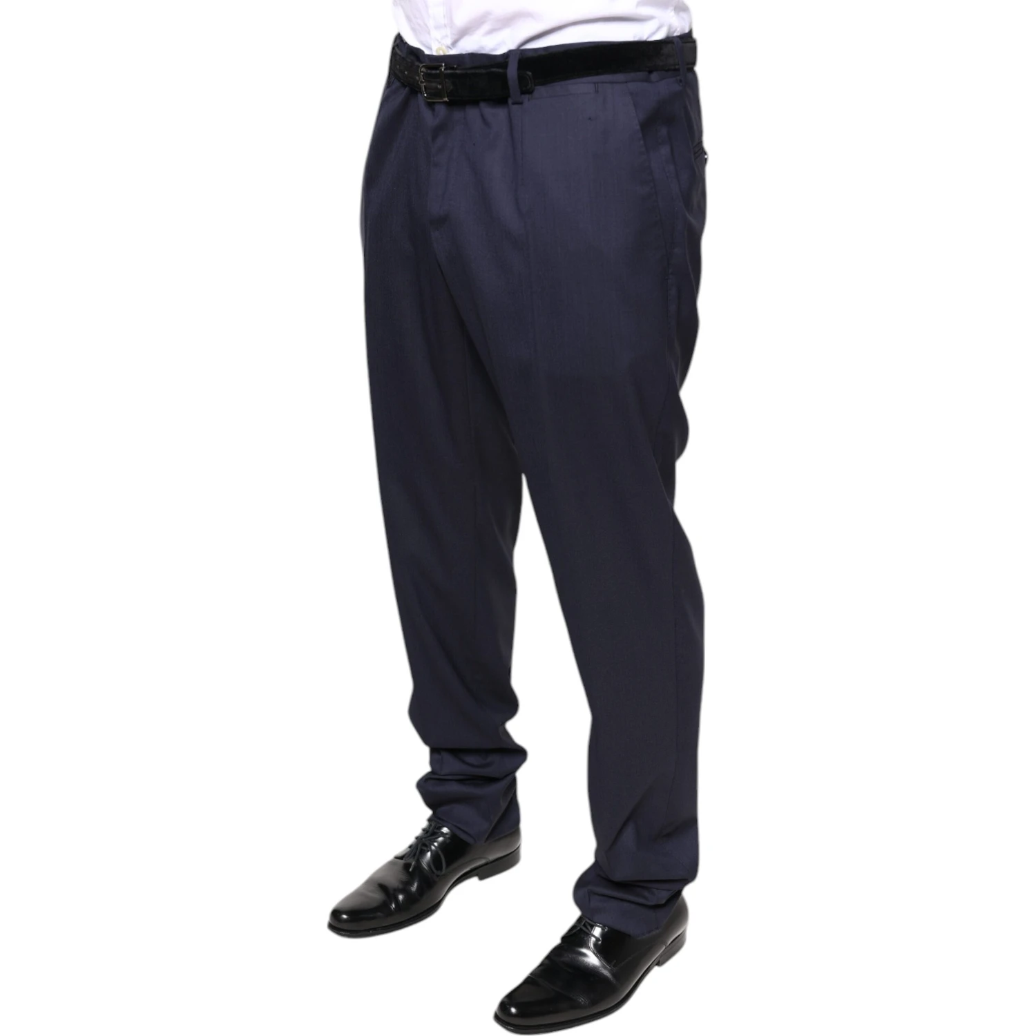 Blue Wool Skinny Formal Dress Pants