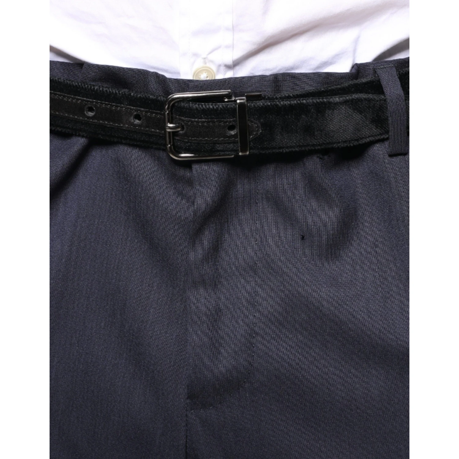 Blue Wool Skinny Formal Dress Pants