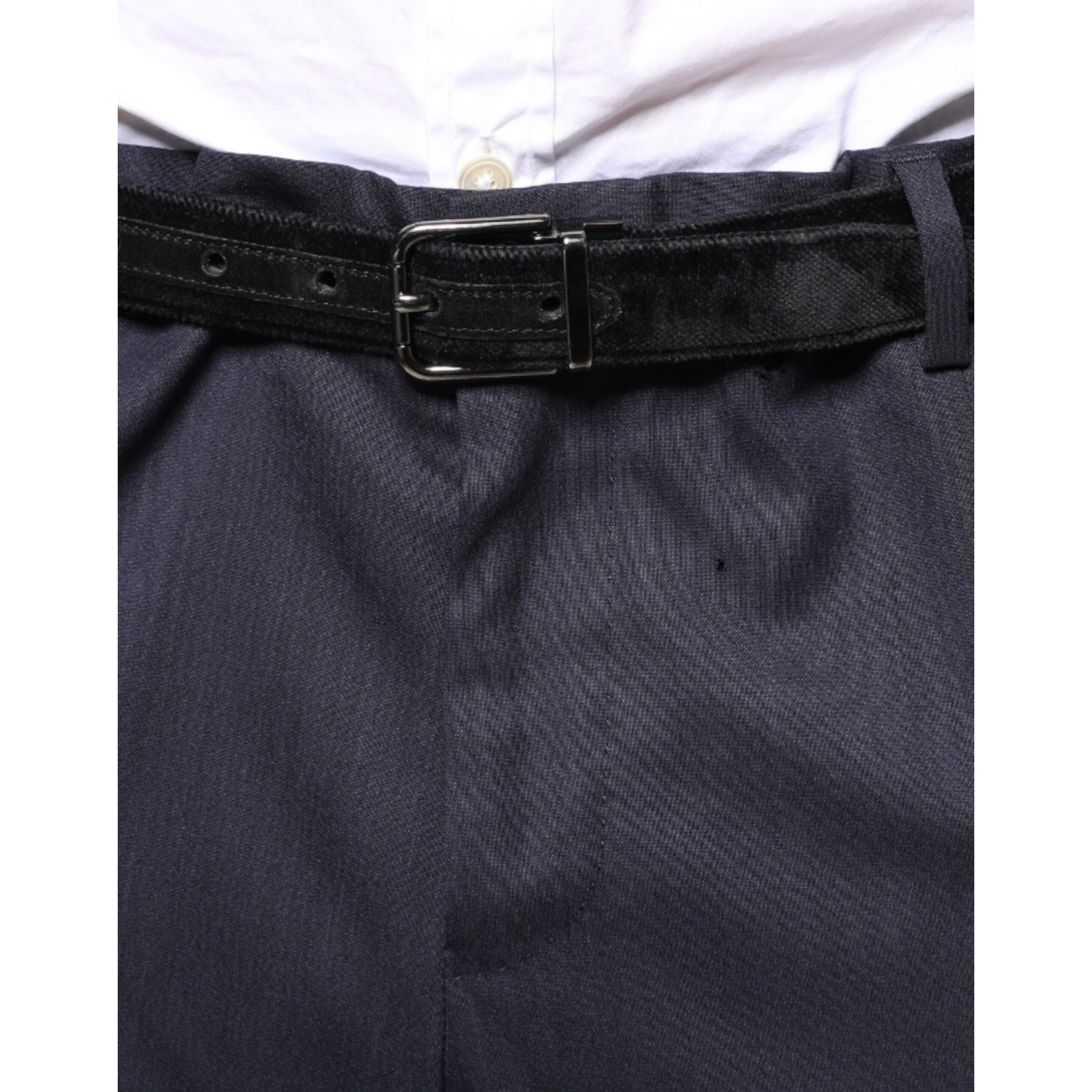 Blue Wool Skinny Formal Dress Pants