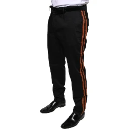 Black Cotton Stretch Skinny Men Dress Pants