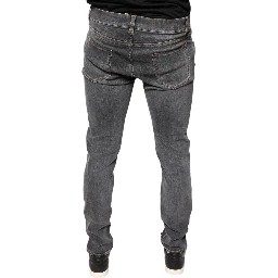 Dark Gray Cotton Stretch Skinny Denim Jeans