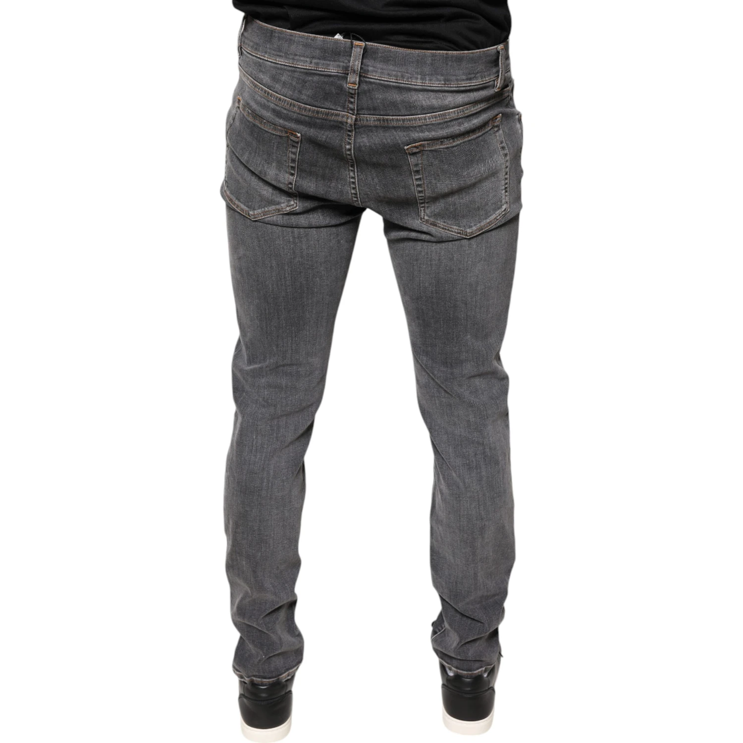 Dark Gray Cotton Stretch Skinny Denim Jeans