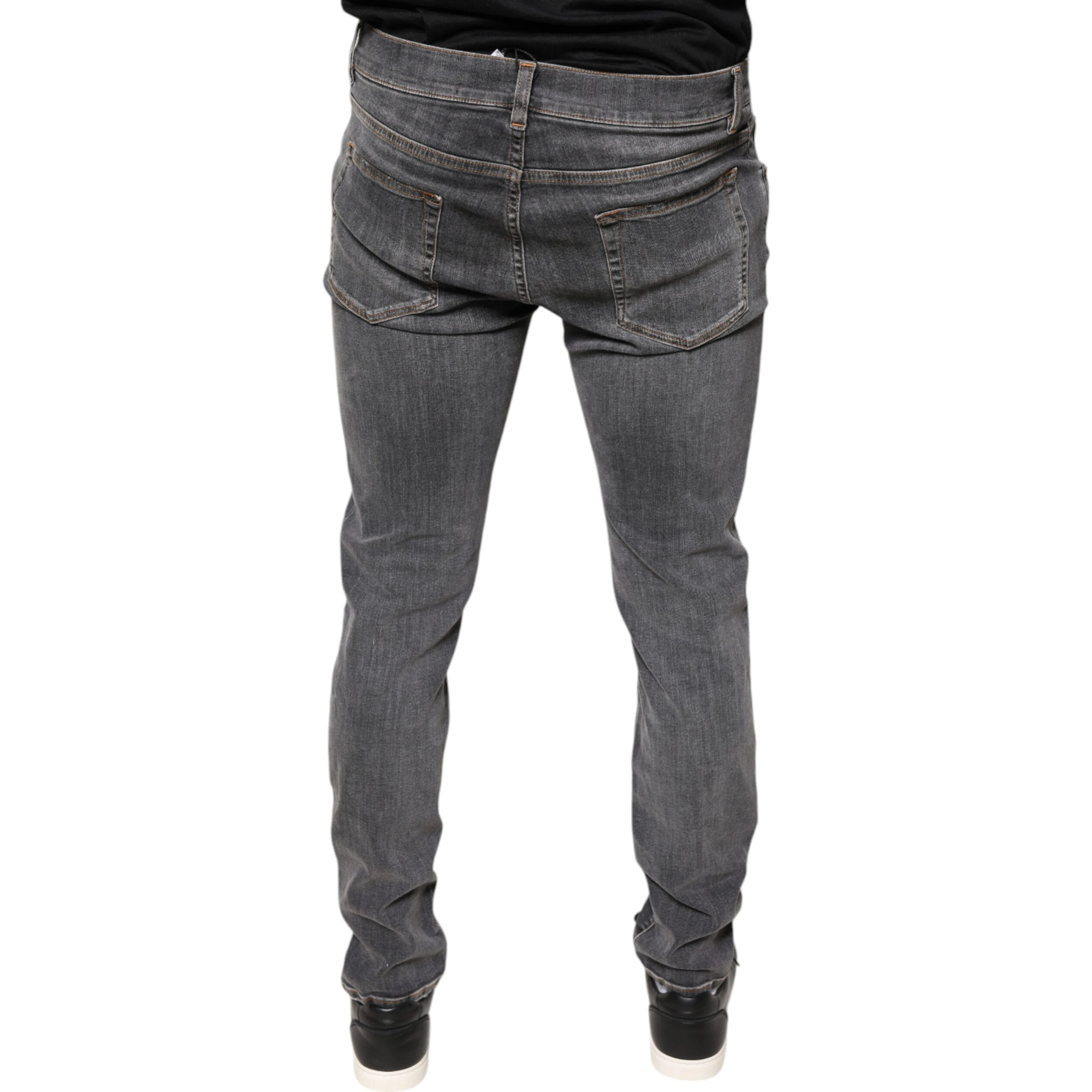 Dark Gray Cotton Stretch Skinny Denim Jeans