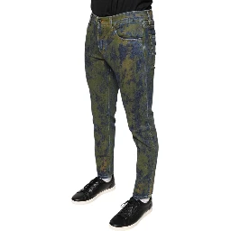 Blue Cotton Dye Slim Fit Men Denim Jeans