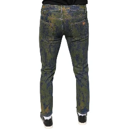 Blue Cotton Dye Slim Fit Men Denim Jeans