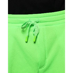 Neon Green Polyester Cargo Jogger Sweatpants Pants