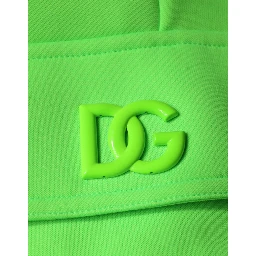 Neon Green Polyester Cargo Jogger Sweatpants Pants