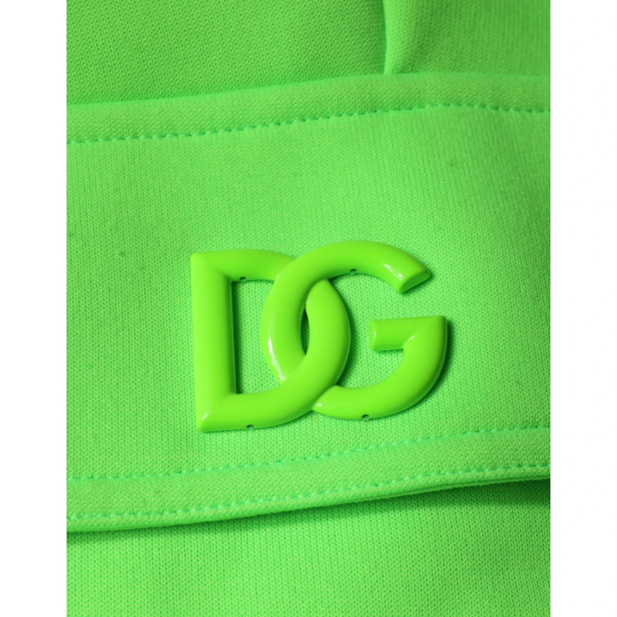 Neon Green Polyester Cargo Jogger Sweatpants Pants